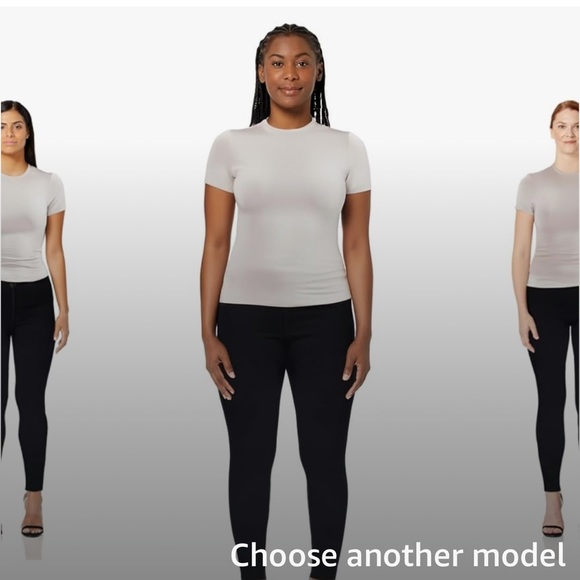 White double lined Fitted Short Sleeve T shirt size large - Picture 2 of 6